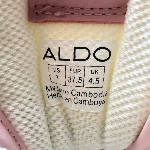 ALDO Azuria Pink, White, and Gold Joggers Sneakers and gel cleaner  - size 7 - Picture 11 of 13